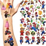 Super Mario Temporary Tattoo for Kids(8 sheets) Birthday Party Supplies Decorations Party Favors Party Favors Decorations