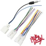 Jayubien Radio Wiring Harness Adapter Kit Compatible with Toyota Camry Corolla RAV4 Cruiser Sienna Tacoma Highlander Prius,Car Stereo Power Speaker Wire Harness with Butt Connector Radio Antenna