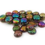 LICAN Glossy Shiny Round Glass Pebbles for Fish Tank Aquarium Garden Home Outdoor Pathways Decoration (Rainbow, 10 Kg)