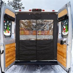 Vanhoxcci Van Chill Curtain Fit for RAM Promaster 2015-2025 High Roof Rear Door, Insulated Privacy Thermal Curtain Blocks Cold with Auto-Close Magnets, Ideal for Van Life, Camping