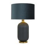Deco 79 Fabric Table Lamp with Drum Shade, 16" x 16" x 26", Blue