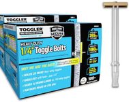 TOGGLER SNAPTOGGLE BB Toggle Anchor, Zinc-Plated Steel Channel, Made in US, 3/8" to 3-5/8" Grip Range, for 1/4"-20 UNC Fastener Size (Pack of 200)