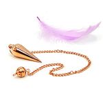 Plus Value Copper Plated Dowsing Pendulum for Professional Dowsers, Vastu & Feng Shui Experts Metal Tool (4 Premium Chart & Jute Bag)