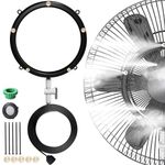 Fan Misters for Outside Patio, Outdoor Fan Mister Kit 19.69FT Water Supply Line+Round Spray Device with five nozzles + 3/4inch Adapter Comes with 1/2inch Adapter, Fan Accessories for Cool Courtyards