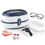 Uten Ultrasonic Cleaner 600ml Ultra Sonic Jewellery Cleaner with Cleaning Dentures Jewelry Glasses Watch Metal Coins Dentures