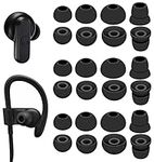 A-Focus 12 Pairs Compatible with Powerbeats 3 2 Ear Tips, Silicone Earplug Accessories Compatible with Powerbeats 3 Dime Sesh, Black DF/L/M/S