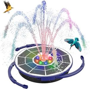 AISITIN Solar Water Fountain, 3.5WLED Glass Panel Solar Powered Bird Bath Fountains with 10 Nozzles & 3000 mAh Battery, Outdoor Solar Pond Pump Fountain for Garden Small Ponds (Blue)