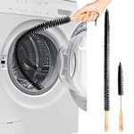 2 Pack Dryer Vent Cleaner Kit Brush 40cm & 75cm Machine Cleaning Brushes, Washing Machine Dryer Lint Brush Vent Trap Cleaner Long Flexible Refrigerator Coil Brush, Sewer Brushes (Whole Plush)