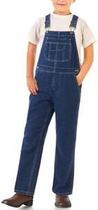 HISEA Boys' Denim Bib Overalls Size 4-16, Boys Youth Relaxed Fit Overall with Adjustable Straps and Convenient Tool Pockets