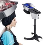 Hair Steamer Salon Micro Mist Hair Scalp Treatment Dye Perm Hair Professional O3 Ozone Hooded SPA Barber Shop Red Blue Light for Black Hair Natural Standing Elitzia ET1408B