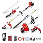 BU-KO 52cc Long Reach Petrol Multi Functional Garden Tool: Petrol Strimmers and Brush Cutter, Extendable Petrol Hedge Trimmer, Pruner Chainsaw, Petrol Grass Trimmers, 75cm Extension Pole