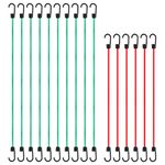 Cartman 8mm 16Pack Bungee Cords, 10pcs 32"& 6pcs 24" with Coated Steel Hook