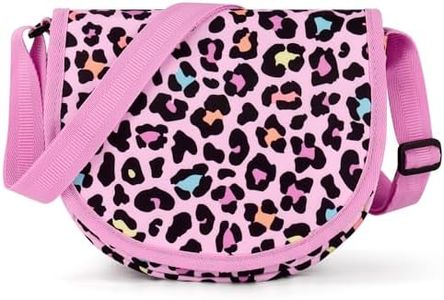 Choco Mocha Purse for Girls age 4-6 6-8 8-10, Kids Purses for Girls Cheetah Crossbody Purse for Girl with Should Strap Girl Pocketbook, Pink