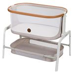 Maxi-Cosi Iora Bedside Bassinet , infant bedside sleeper crib, 4 height positions, portable & folds flat, large storage basket, includes travel bag, Horizon Sand