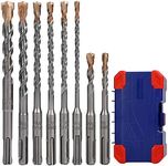 WORKPRO 8-Piece SDS-plus Drill Bit Set, Carbide Tip, SDS+ Rotary Hammer Drill Bit Set with Storage Case for BRICK, CEMENT, STONE & CONCRETE