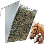 JonesHouseDeco Galvanized Steel Livestock Hanging Hay Feeder, Heavy-Duty Large Capacity Feeder W/Adjustable Hooks Fit for Different Stall & Corral, Hay Feeder for Goats, Sheep, Horse #B806A01