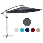 SUNNIMAX Patio Umbrella with base included, 10 FT outdoor offset umbrella for garden, w/UV Prection (GREY)