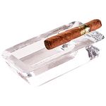 The Buybox Cigar Ashtray Big Ashtrays for Cigarettes Outdoors Large Heavy Glass for Patio/Outdoors/Cigars Ash Tray Large Giant Luxury Premium Cigarette Ashtrays for Outdoor Party Restaurant & Pool