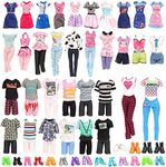 Barwa 39 Accessories Selected Randomly for 11.5 Inch Girl and Boy Dolls: 10 Clothes + 4 PCS Shoes for Boy Dolls + 5 Tops + 5 Pants + 5 Dresses + 10 PCS Shoes for 11.5 Inch Girl Dolls