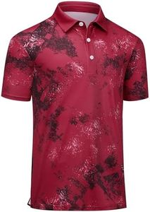 Polyester Polo Shirts for Men Dry Fit Short Sleeve Moisture Wicking Shirt Red Magenta 3XL