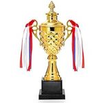 Fasmov Large Trophy Cup for Custom Trophy Keepsake, Gold Award for Sports, Tournaments, Competitions, 14.5 inches