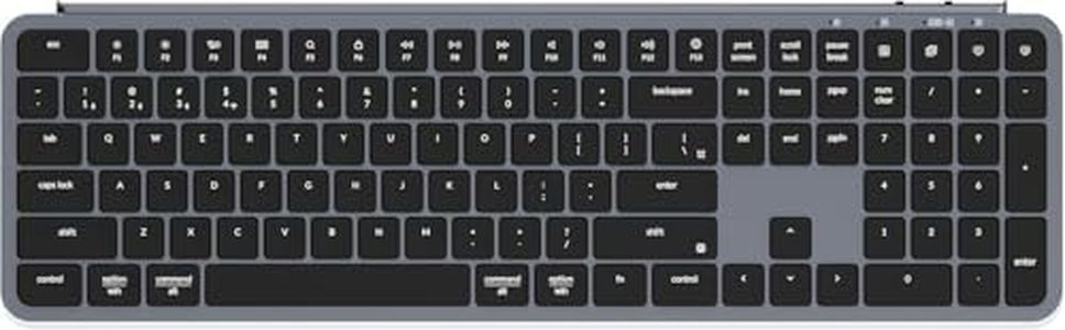 Keychron B6 Pro Ultra-Thin Wireless Keyboard, Full-Size QMK with Numeric Keypad Quiet Typing, 2.4 GHz/Bluetooth 5.2/Wired Connection Long Battery Life, Compatible with Mac Windows Linux (Space Gray)