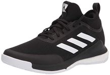 Adidas Women's Crazyflight Mid Volleyball Shoe, Black/White/Black, 7