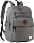 School Backpack for Men Women, Vaschy Unisex Bookbag Schoolbag Casual Daypack for High School/Teens/Travel/Work Kids Gray