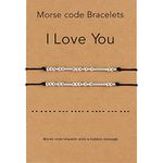 PLwelth I Love You Morse Code Bracelets for Women and Men