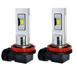 Alla Lighting H11 LED Fog Lights Super Bright 3000 Lumens High Power CSP SMD LED H11 3000K H11LL H8LL H8 H16 H11 LED Bulb H11 Yellow Fog Lights Lamp Bulbs Replacement w/Projector (Set of 2)