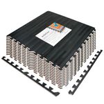 Welebar Interlocking Wood Grain Mats, 24×24×1/2 Inch EVA Foam Mats for Exercise, Gym Equipment, Protective Foam Puzzle Tiles for Fitness Sports and Flooring Cushion for Workout