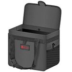 Vinsani Car Rubbish Bin with Lid Cover Waterproof Leakproof Interior Foldable Adjustable Straps Car Seat Boot Storage Bag Trash Holder Waste Organiser Car Accessories – Large/Black