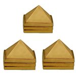 Divya Mantra Vastu Wish Multilayered 1 Inch Zinc Pyramid Having 91 Pyramids in Total - Golden, Set of 3