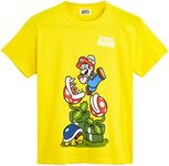 Super Mario Boys T Shirts, Official Merchandise, Gaming Gifts for Boys, (Yellow, 11-12 Years)