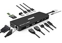 14-in-1 USB C Laptop Docking Station, 4K HDMI Dual/Triple Monitor USB-C Dock Hub