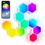 Romanplux Led Hexagon Lights Smart App Control 16M RGB Colors 10 Pack, Hexagon Wall Light Panels DIY Modular Geometry Assembly for Gaming Setup Living Room Bedroom Decor