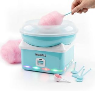 Wumple Kids Cotton Candy Machine with LED Lights - Quick Heat-Up Electric Maker with Lidded Bowl for Parties, & Home - Blue
