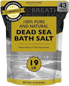 Aromasong Dead Sea Salt, Fine Grain Bath Salt Soak, 19 Lbs (5 x 19 lb. Bags) Bulk resealable Pack.