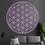 Kiwistar Flower of Life - Tree Wall Sticker in 6 Sizes - Wall Sticker - Decoration for Kitchen, Living Room, Bedroom, Bathroom (20 x 20 cm, 42 Lilac)