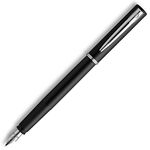 Waterman Graduate Allure Fountain Pen, Black Lacquer, Fine Nib, Blue Ink, Gift Box