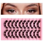 MAYCREATE® 80PCS Fluffy Cluster Lashes Natural Strips, Eyelash Extension DIY Lash Clusters Wispy Individual Lashes Eyelash Clusters D Curl Lash Extension Cluster Eyelashes, Style B