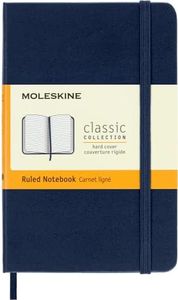 Moleskine - Classic Hard Cover Notebook - Ruled - Pocket - Sapphire Blue, (MM710B20)