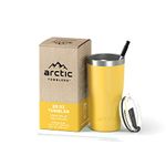 Arctic Tumblers | 20 oz Tuscan Sun Insulated Tumbler with Straw & Cleaner - Retains Temperature up to 24hrs - Non-Spill Splash Proof Lid, Double Wall Vacuum Technology, BPA Free & Built to Last