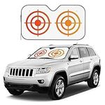 Car Sunshades for Windshield with Aim Shooting Target Circle Pattern Design, Front Window Automotive Sun Shade Block Heat and UV Rays, Universal Foldable Sun Visor for Cars SUV (Orange,S)