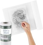 WINTEX Transparent Tracing Paper Roll - 50m x 30cm (164 ft x 11.8") - 50gsm Large Roll of Pattern Paper - Translucent Detail Layout Trace Paper - Drawing, Tracing, and Crafting