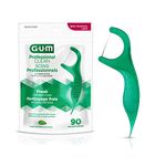 GUM Professional Clean Flossers Picks, Extra Strong Floss Proven to Remove More Plaque, Fresh Mint Flavour, Green, 90 Flossers (1 Bag)