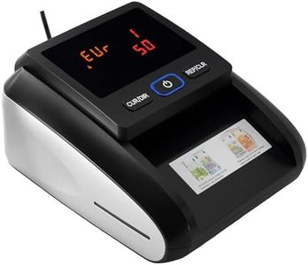 JEVX Detector de Billetes Falsos y Contador de Billetes 2 en 1 - Lector Automatico, Insercion uno a uno, Introduce el Billete en Cualquier Posicion, con 5 Sistemas de Deteccion, para Comercio Euros