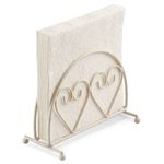 Ambiente Two Hearts Design Upright Napkin Holder Cream