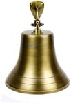 Solid Antique Brass Brushed Finished Polished Premium Nautical Boat's Bell | Maritime Navy Ship's Decor & Gifts | Nagina International … (6 Inches, Antique Brushed Brass)