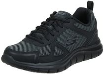 Skechers Men's Track BUCOLO Oxford, Black Leather/Mesh/Trim, 7 UK